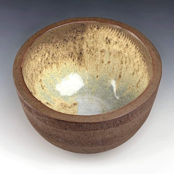 CRUCIBLE BREAD BOWL glazed with Blue Salt glaze interior