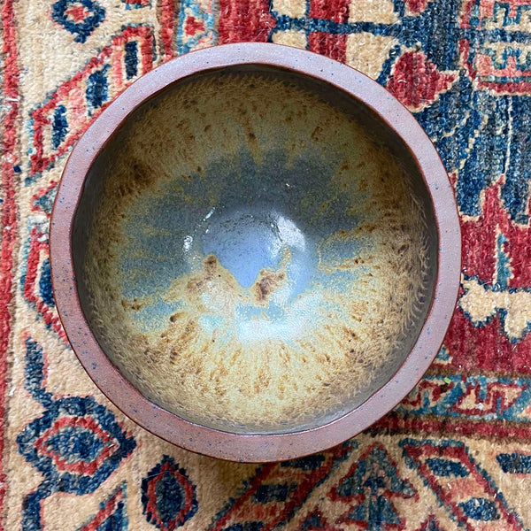 CRUCIBLE BREAD BOWL glazed with Blue Salt glaze interior