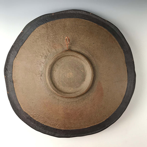 PLATTER with Rim in Blue Salt glaze