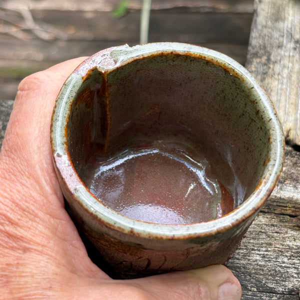 Whiskey Cup in Olive glaze (#1)