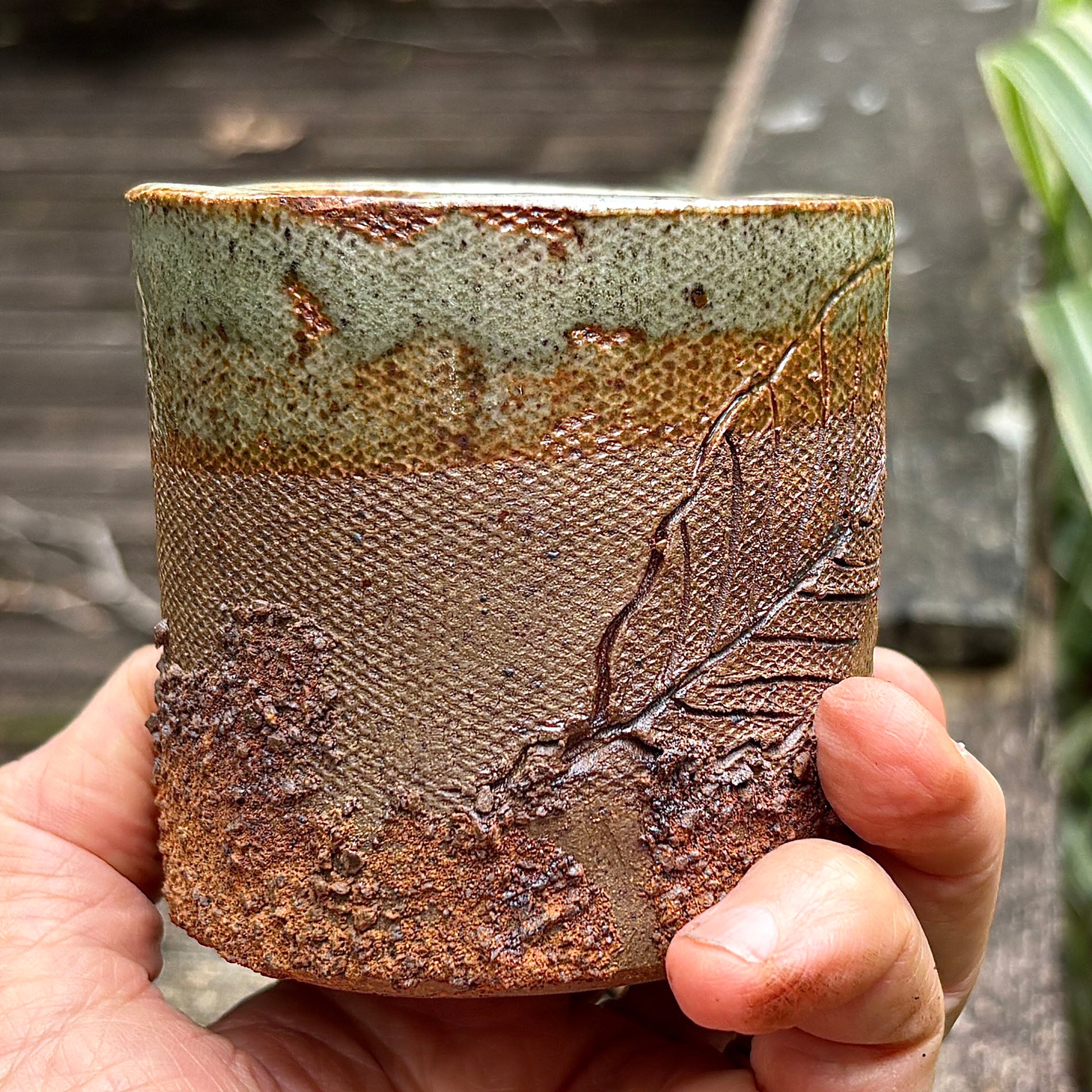Whiskey Cup in Olive glaze (#1)