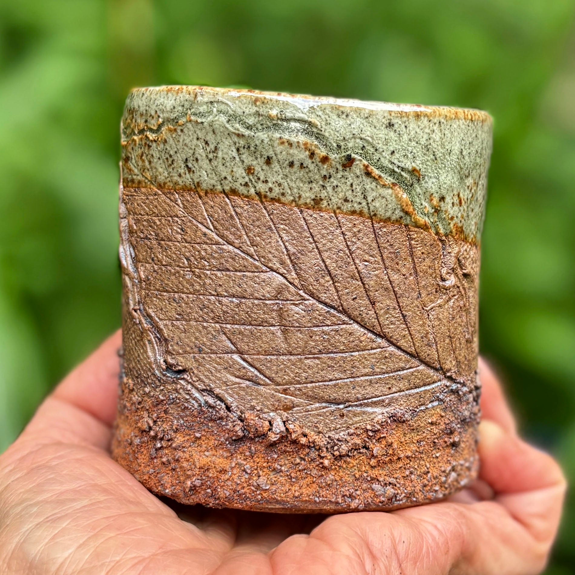 Whiskey Cup in Olive glaze (#2)