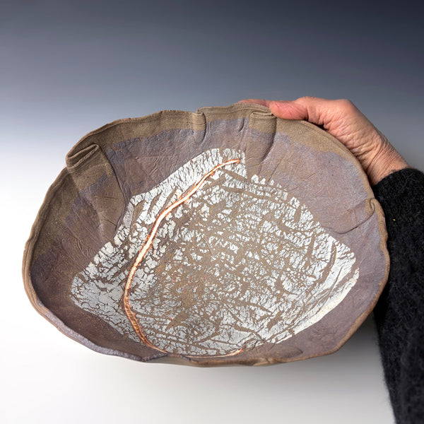 Stoneware Shroom with Porcelain (Artist #3499)