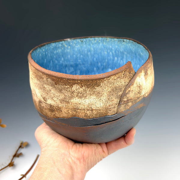 Stoneware Basket in Indigo #859