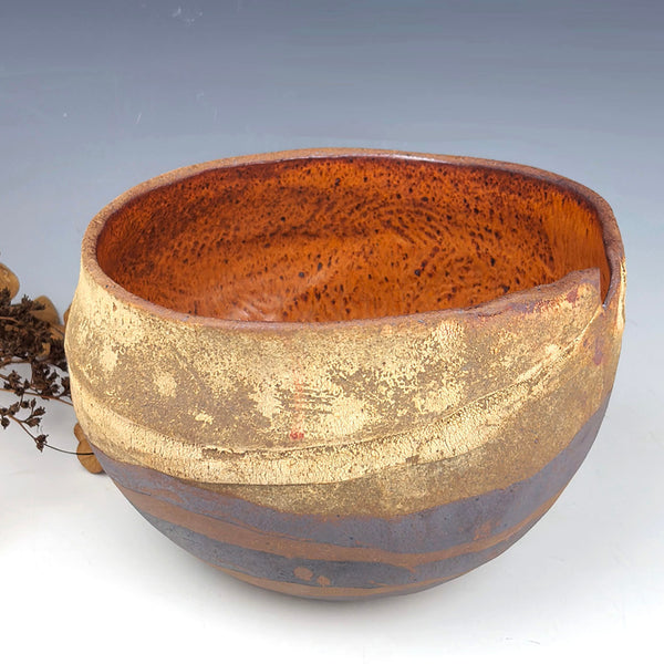 Hand & Fire Bowl with Creme Brulee Glaze