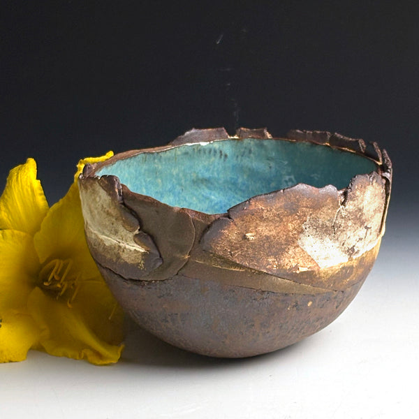 Hand & Fire Bowl with Serena Blue Glaze