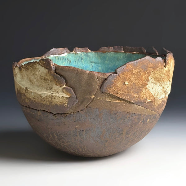 Hand & Fire Bowl with Serena Blue Glaze