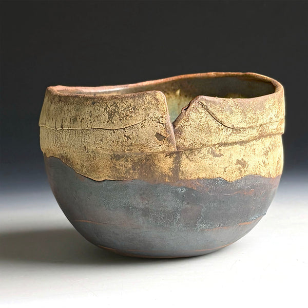 Hand & Fire Bowl with Swedish Blue Glaze