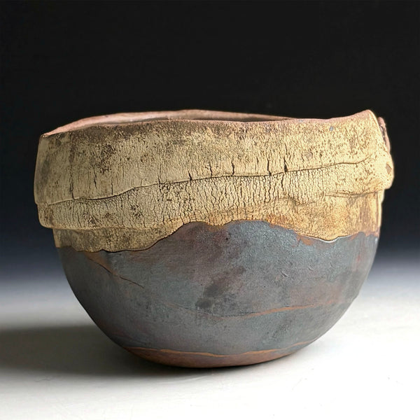 Hand & Fire Bowl with Swedish Blue Glaze