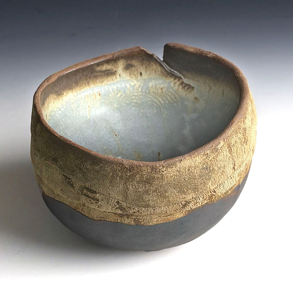 Hand & Fire Bowl with Swedish Blue Glaze
