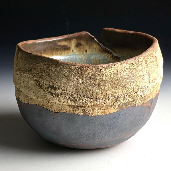 Hand & Fire Bowl with Swedish Blue Glaze
