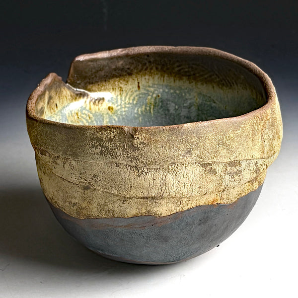 Hand & Fire Bowl with Swedish Blue Glaze