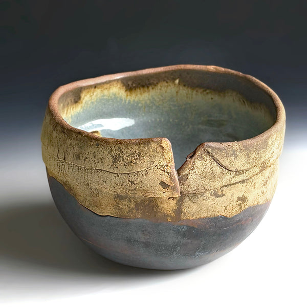 Hand & Fire Bowl with Swedish Blue Glaze