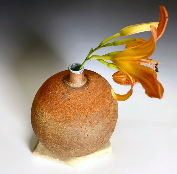 Stoneware Terra Firma Vase with Orange Stain