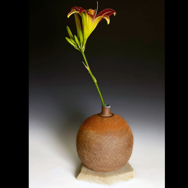 Stoneware Terra Firma Vase with Orange Stain